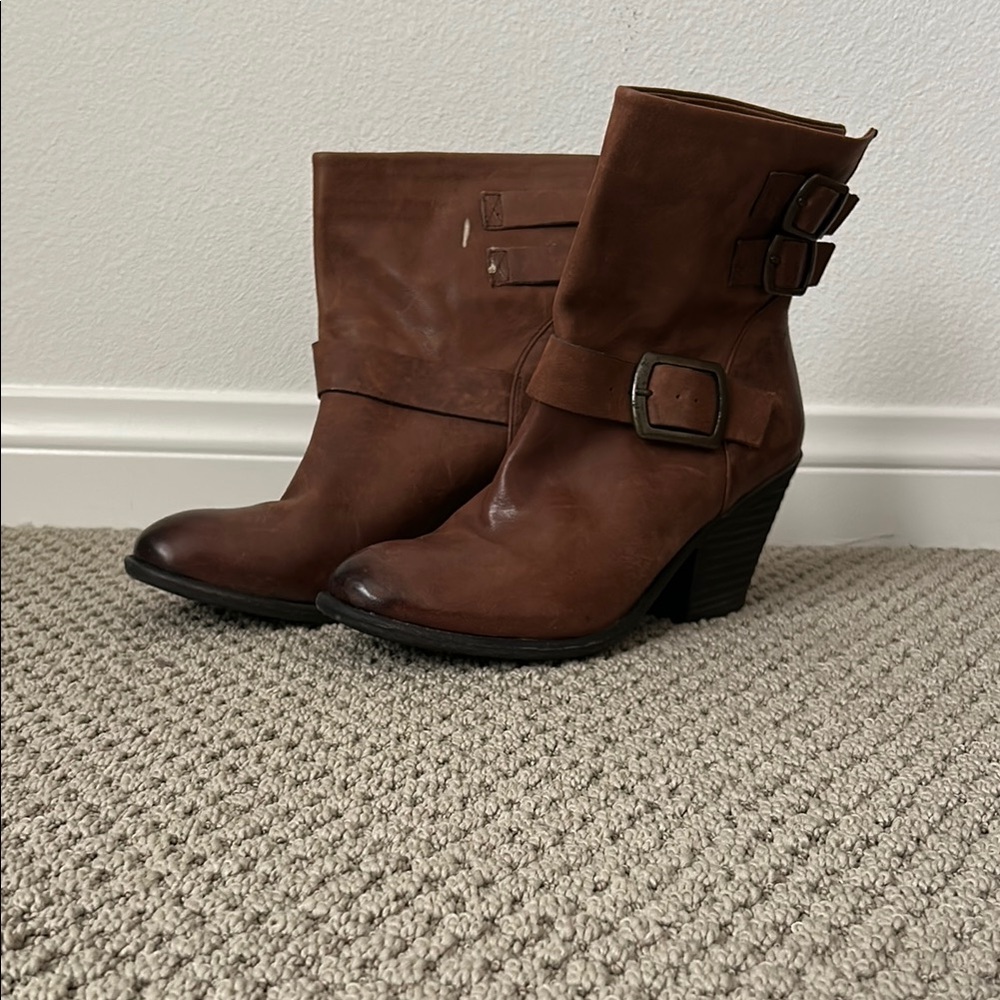 Lucky Brand Brown Leather Ankle Boots